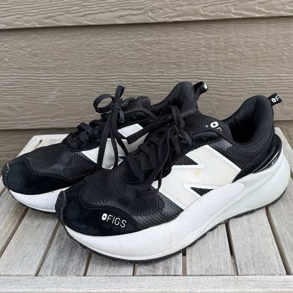 Figs x New Balance 327 Black White Sneakers Medical, Women's Size 8.5